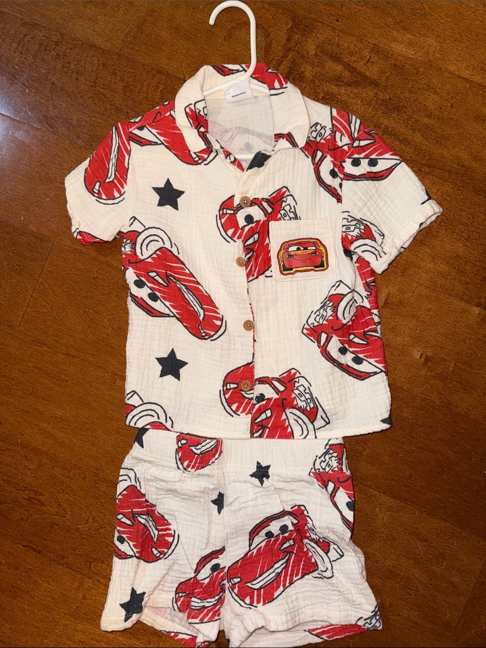 Disney White & Red Lightning McQueen Pajama Set